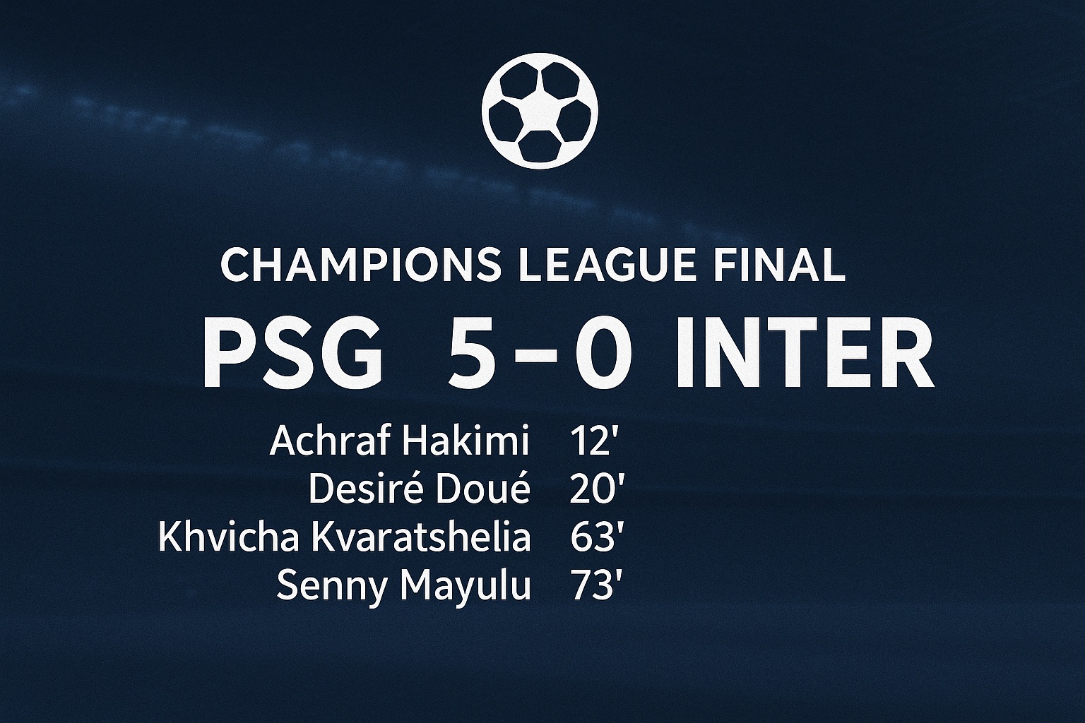 Finale di Champions League 2024‑25: PSG – Inter 5‑0