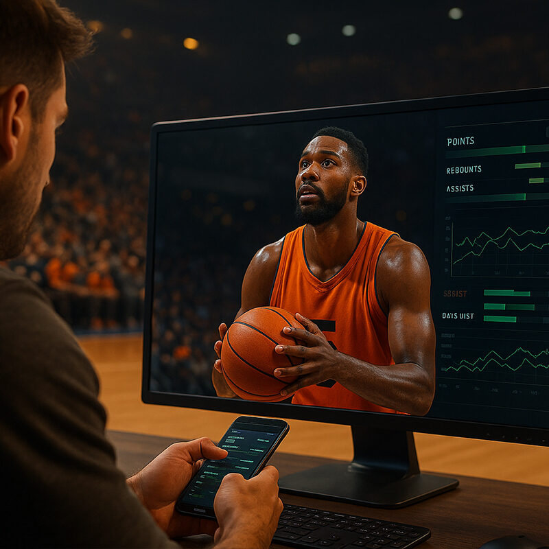 Analisi scommesse sui giocatori NBA al computer con statistiche in tempo reale