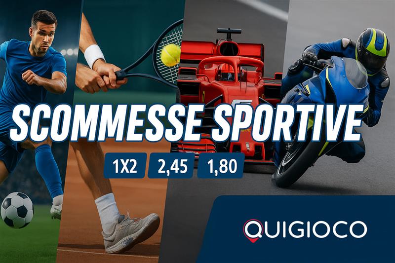 Scommesse sportive con Quigioco.it – Calcio, Tennis, Formula 1 e MotoGP con quote e logo ufficiale