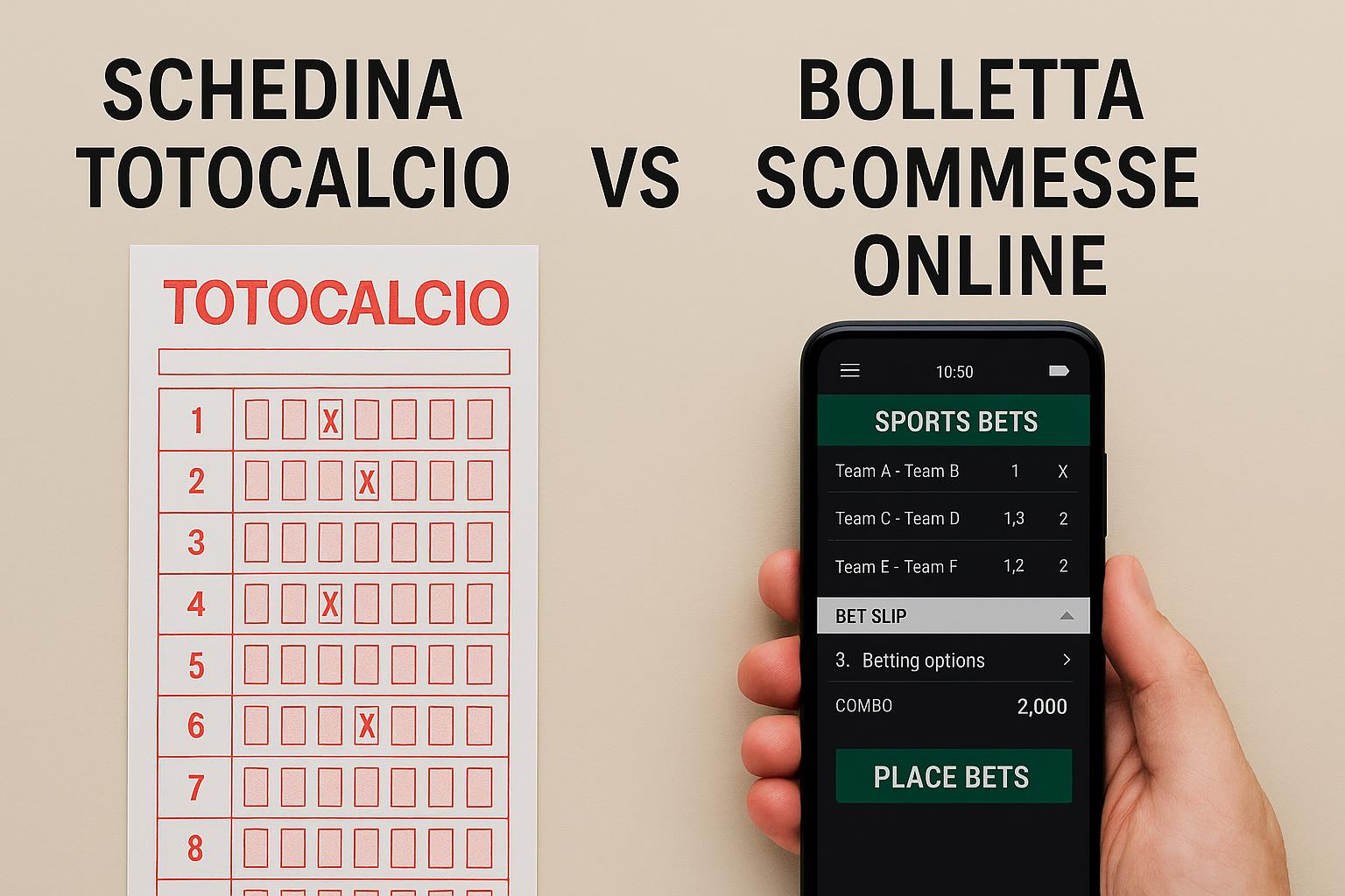 La schedina Totocalcio: differenze con le scommesse online