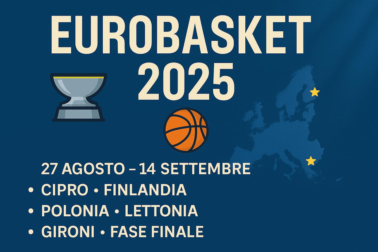 EuroBasket 2025: Formula del torneo tra 4 nazioni ospitanti