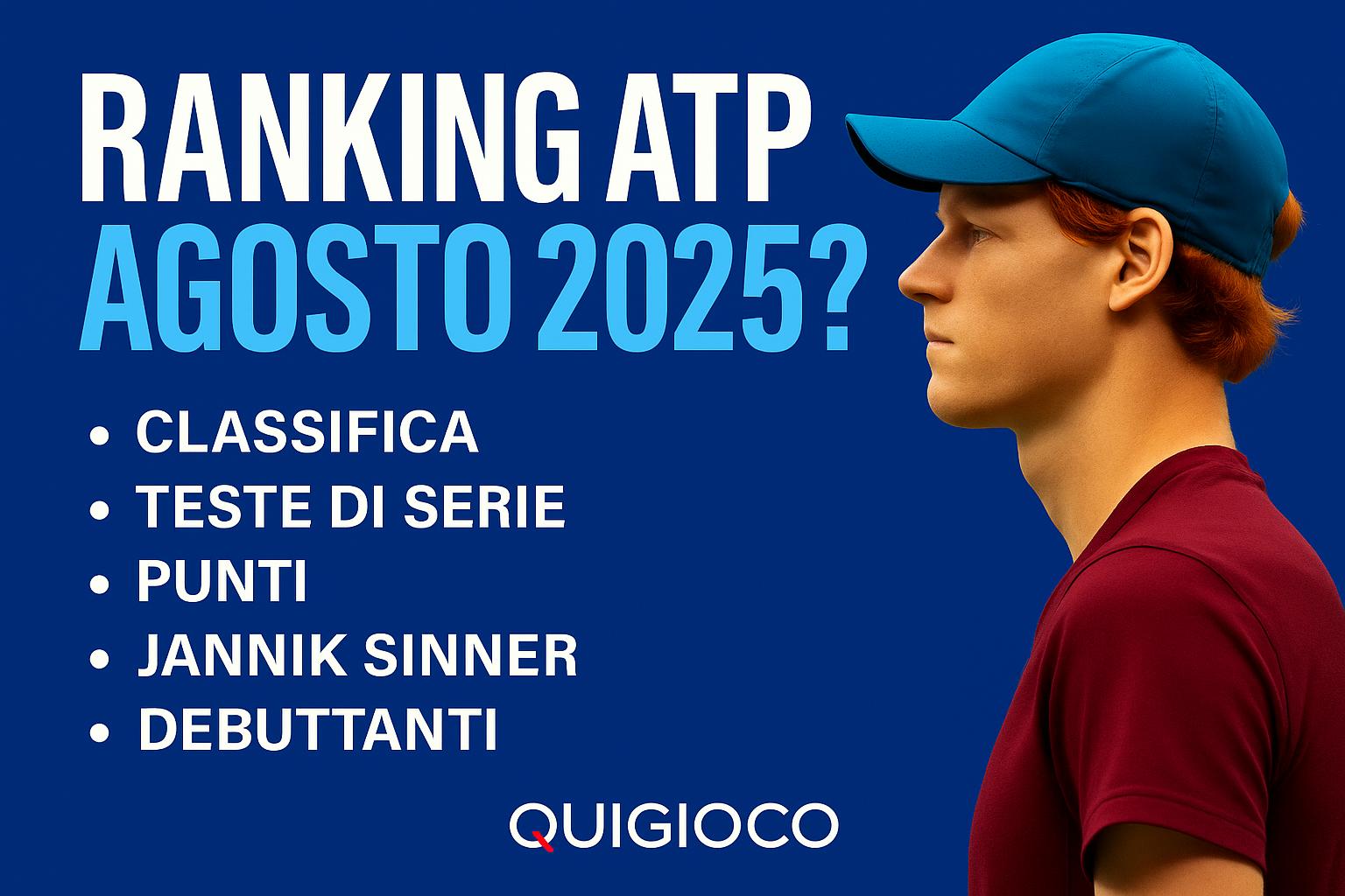Ranking ATP Agosto 2025: Sinner in vetta, nuova era per il tennis