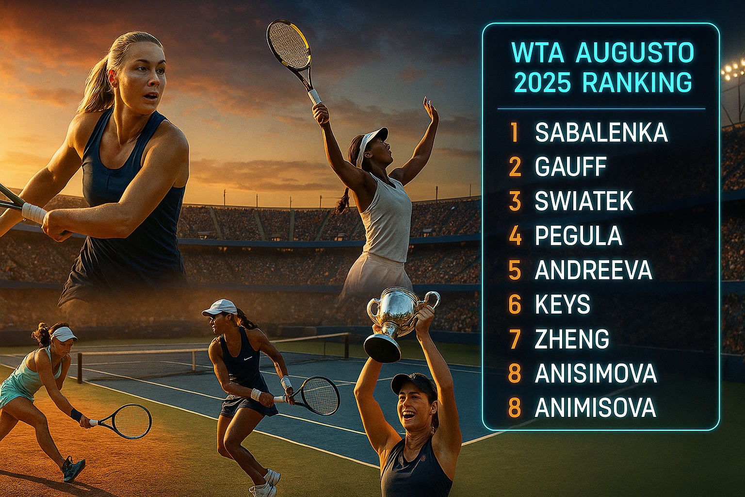 WTA agosto 2025 ranking: chi guida e perché