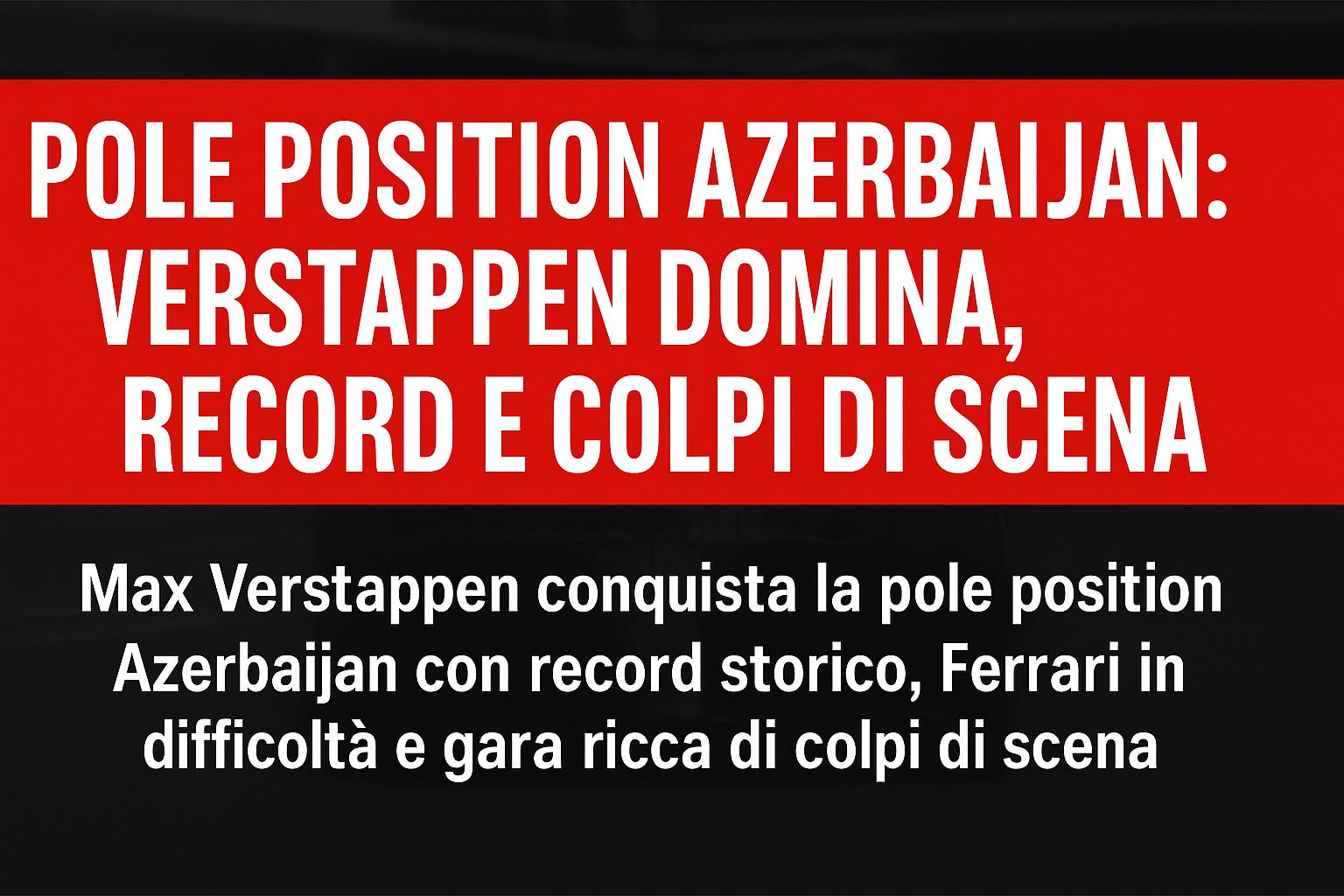 Pole Position Azerbaijan: Verstappen, record e colpi di scena