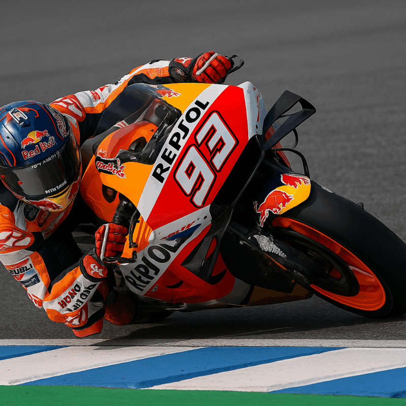 Quanti Mondiali ha vinto Marquez: pilota MotoGP in piega durante una curva con moto da competizione.