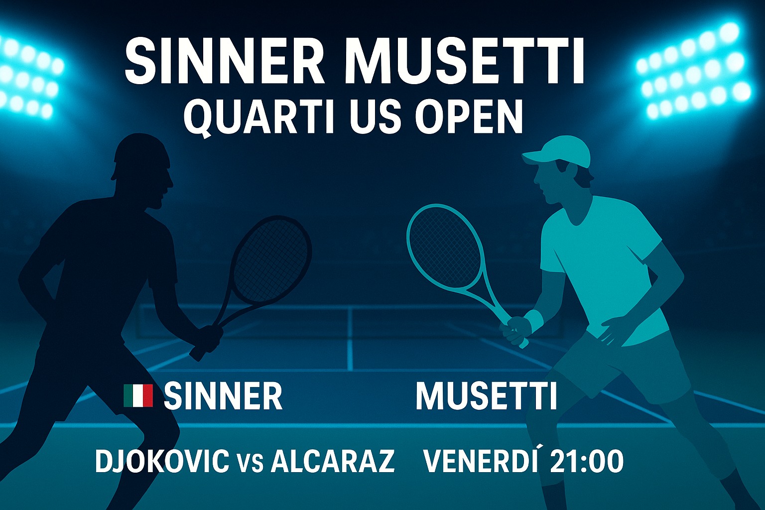 Sinner Musetti scontro tra i due italiani ai Quarti Us Open