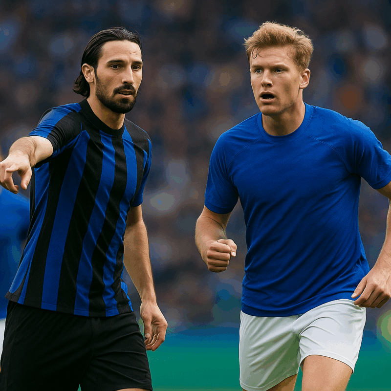 Giocatori di calcio in azione durante una partita di Serie A, simbolo della competizione e dei costi economici legati alla vittoria del campionato, tema: i costi dello scudetto.