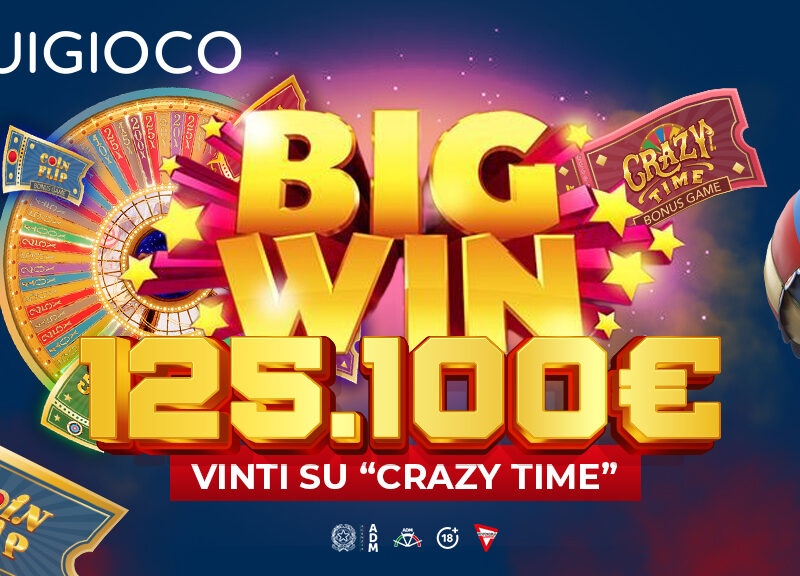 Vincita Crazy Time su Quigioco.it: Big Win da 125.100 euro con il game show live di Evolution
