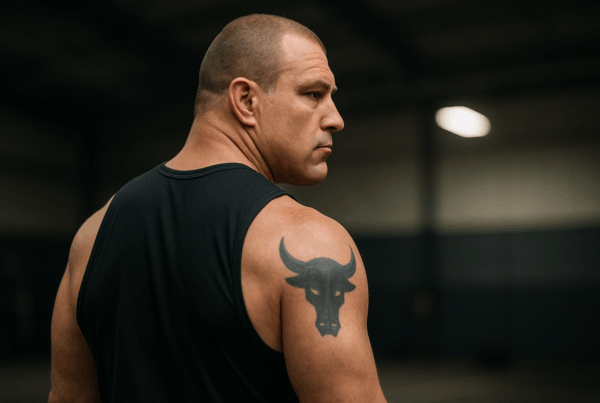 Silhouette di una figura anonima di spalle, in stile cinematografico, utilizzata per rappresentare in modo simbolico Chi era Mark Kerr