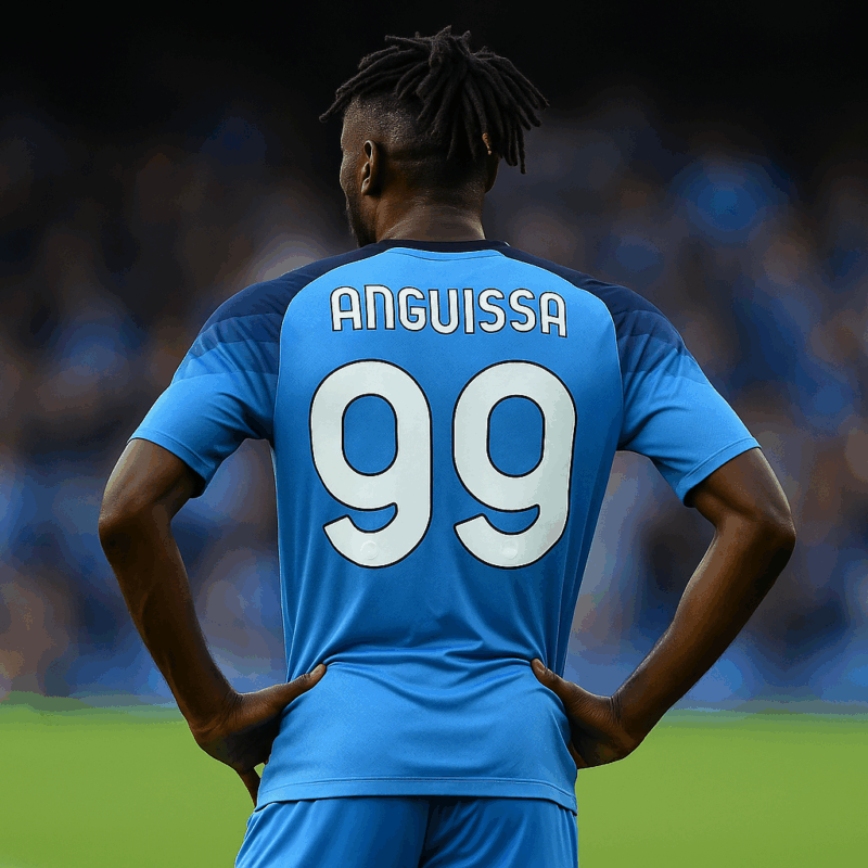 Infortunio per Anguissa, giocatore del Napoli di spalle durante una partita in formato 16:9
