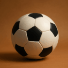 Oggetti storici che mostrano visivamente dove è nato il calcio: pallone moderno, pallone vintage e vaso greco.