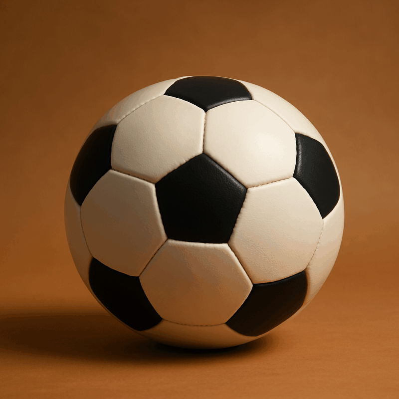 Oggetti storici che mostrano visivamente dove è nato il calcio: pallone moderno, pallone vintage e vaso greco.