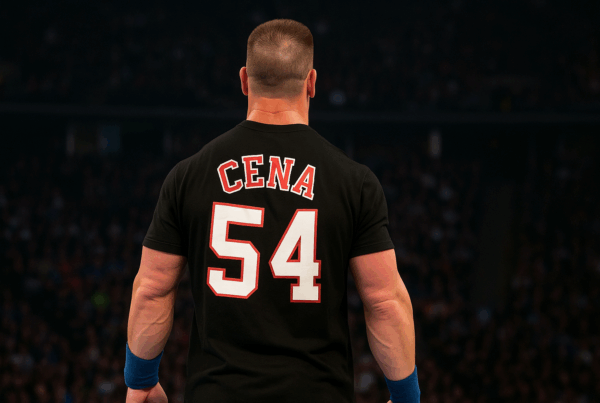John Cena visto di spalle sul ring durante un match, simbolo della sua lunga carriera e delle oltre 1.800 vittorie — quanti match ha vinto John Cena.
