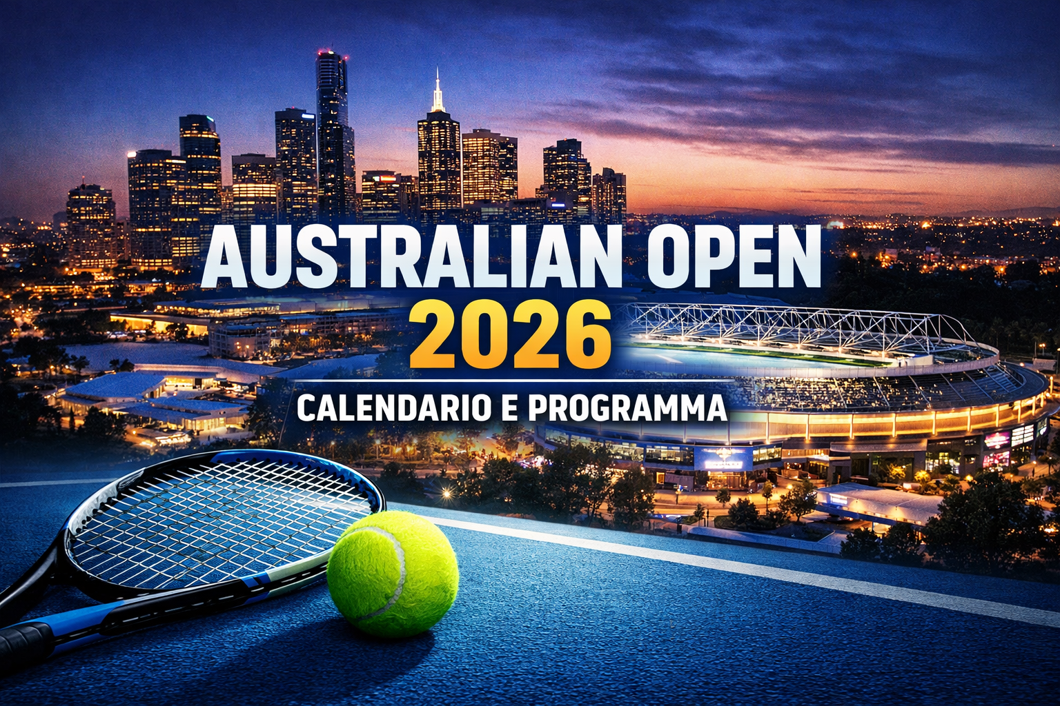 Calendario Australian Open 2026: date, favoriti e tv
