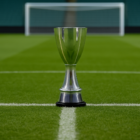Chi partecipa alla Supercoppa Italiana: trofeo al centro del campo di calcio