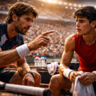 Juan Carlos Ferrero istruisce Carlos Alcaraz durante una pausa in campo, mostrando il metodo e la mentalità del coach nel tennis professionistico
