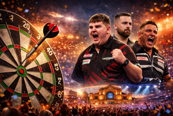 Atmosfera del Mondiale Freccette 2026 all’Alexandra Palace con bersaglio e pubblico