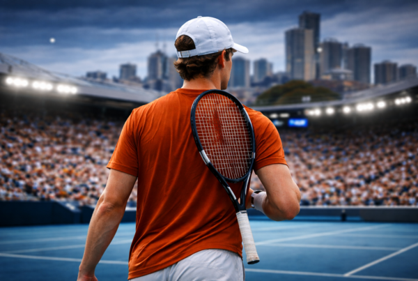 Chi è Eliot Spizzirri: tennista di spalle sul campo agli Australian Open 2026