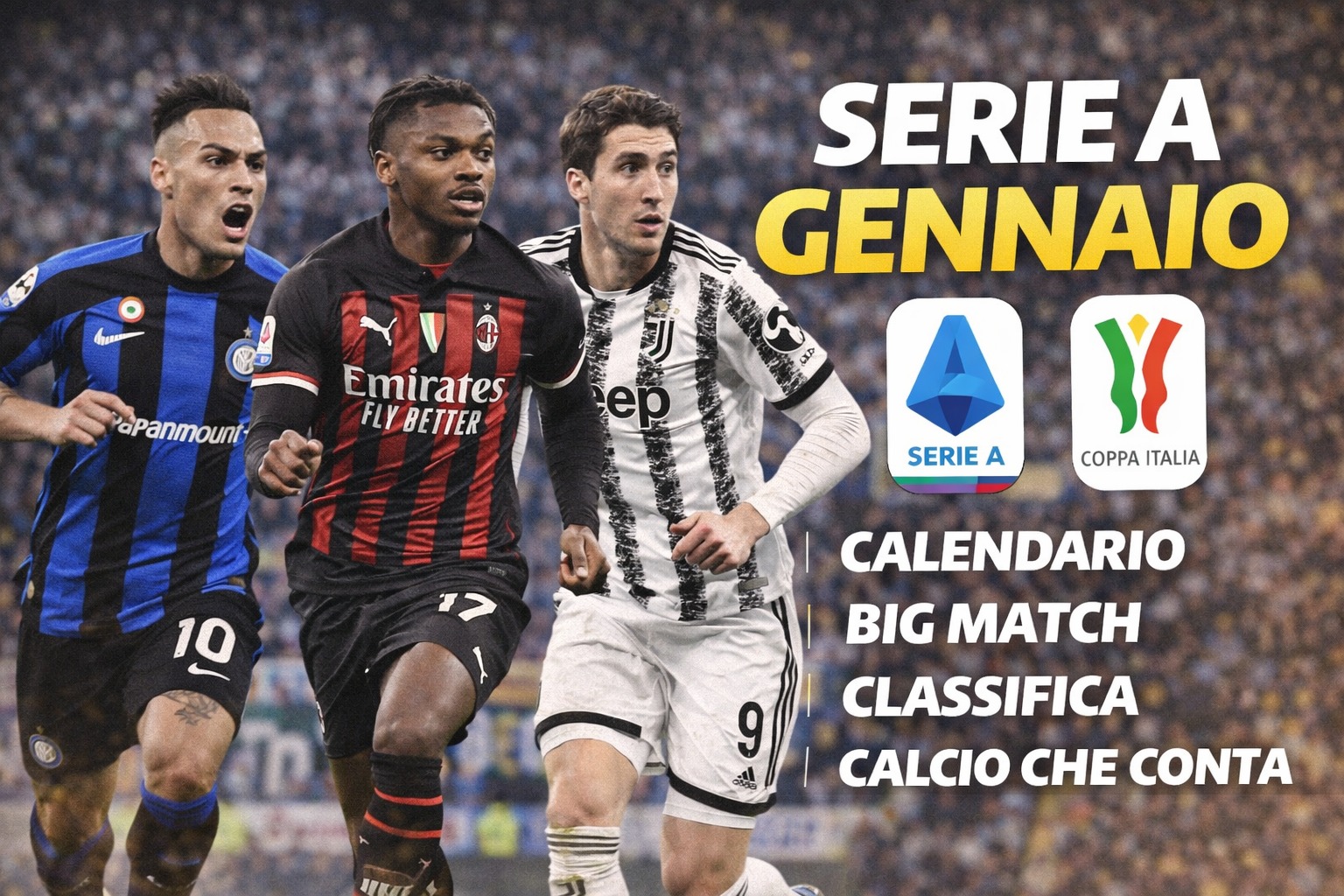 Serie A gennaio: calendario, big match e mese decisivo per il calcio