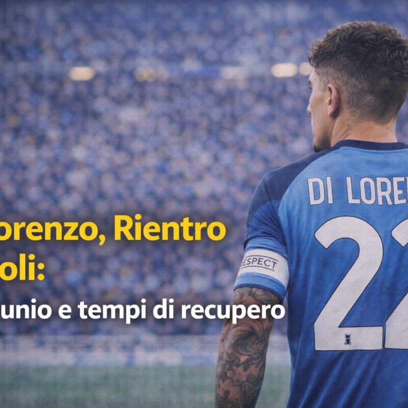 Giovanni Di Lorenzo con la maglia del Napoli numero 22 e titolo Di Lorenzo, Rientro Napoli: infortunio e tempi di recupero