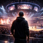 Arena Santa Giulia durante evento con concerto e partita di basket in un’arena moderna piena di spettatori