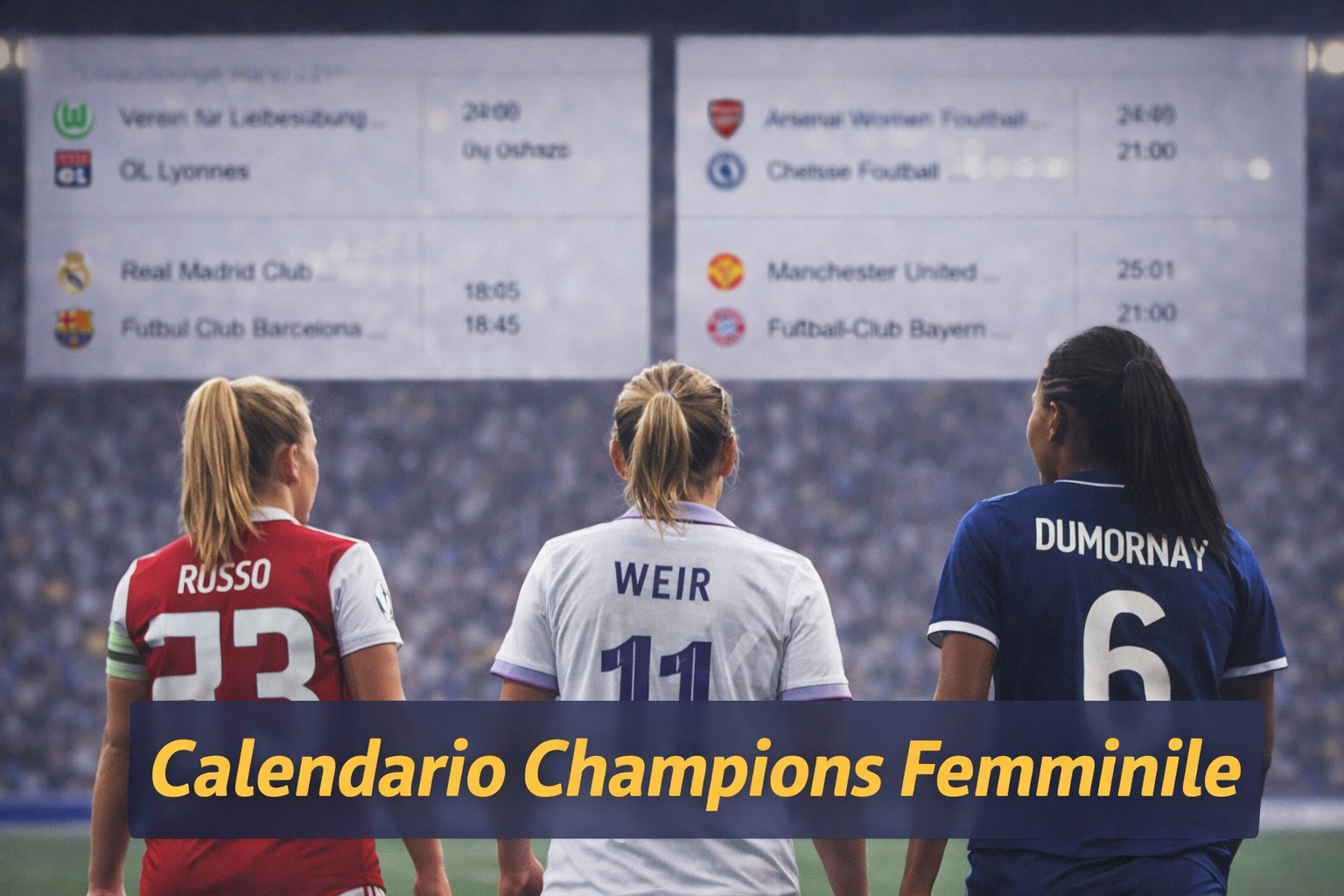 Calendario Champions Femminile 2026