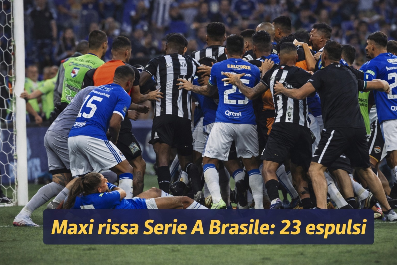 Maxi rissa Serie A Brasile: 23 espulsi Cruzeiro e Atletico Mineiro
