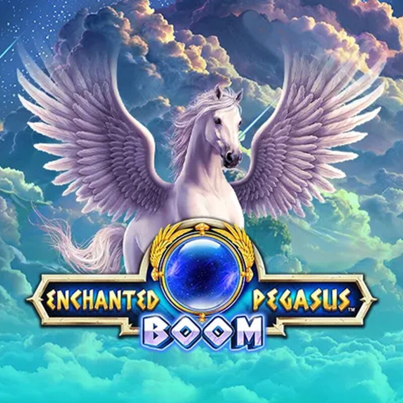 Slot Enchanted Pegasus Boom con Pegaso alato nella grafica della slot mitologica disponibile su Quigioco