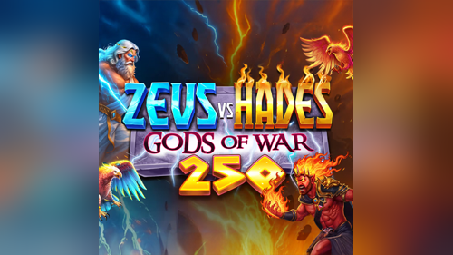 Slot Zeus vs Hades Gods of War 250 con Zeus e Ade in battaglia e grafica mitologica