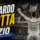 Edoardo Motta Lazio: portiere di spalle esulta davanti alla porta e alla curva di tifosi