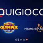 Gates of Olympus Roulette su Quigioco con logo Pragmatic Play e branding piattaforma
