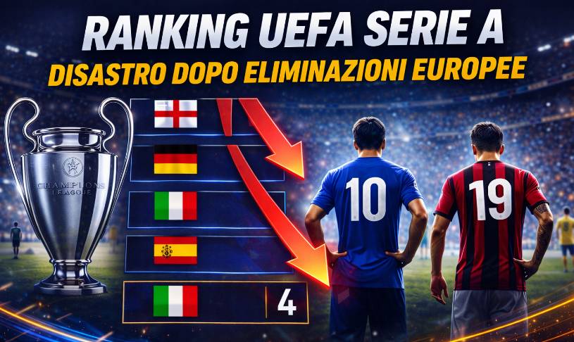 Ranking UEFA Serie A: addio quinto posto