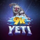 Slot 9k Yeti con creatura innevata e ambientazione glaciale su sfondo ghiacciato