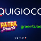 Esclusiva Panda Pearls su Quigioco.it con logo Greentube e grafica promozionale del nuovo titolo online