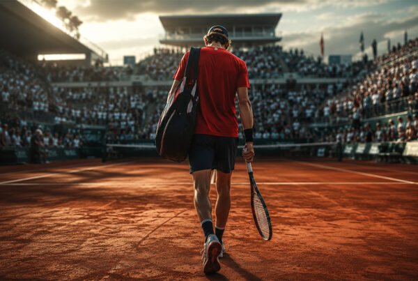Bertolucci commenta la sconfitta di Sinner mentre un tennista lascia il campo in un torneo sulla terra battuta dopo una partita intensa