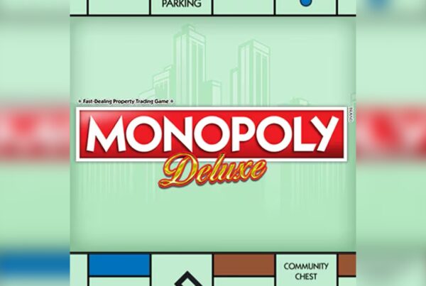 Slot Monopoly Deluxe con logo ufficiale Monopoly e tabellone del celebre gioco da tavolo