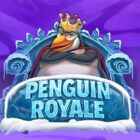 Slot Penguin Royale con pinguino reale su sfondo glaciale tra ghiaccio e neve