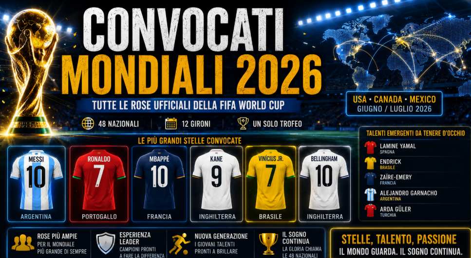 Convocati Mondiali 2026: tutte le rose ufficiali