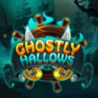 Slot Ghostly Hallows con atmosfera horror piratesca, navi fantasma e simbolo del timone maledetto