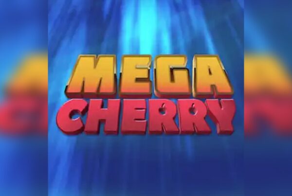 Slot Mega Cherry con logo colorato, atmosfera neon e stile fruit slot moderna firmata Inspired Gaming