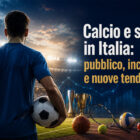 Calcio e sport in uno stadio con atleta di spalle e attrezzature sportive che rappresentano pubblico, incassi e nuove tendenze in Italia
