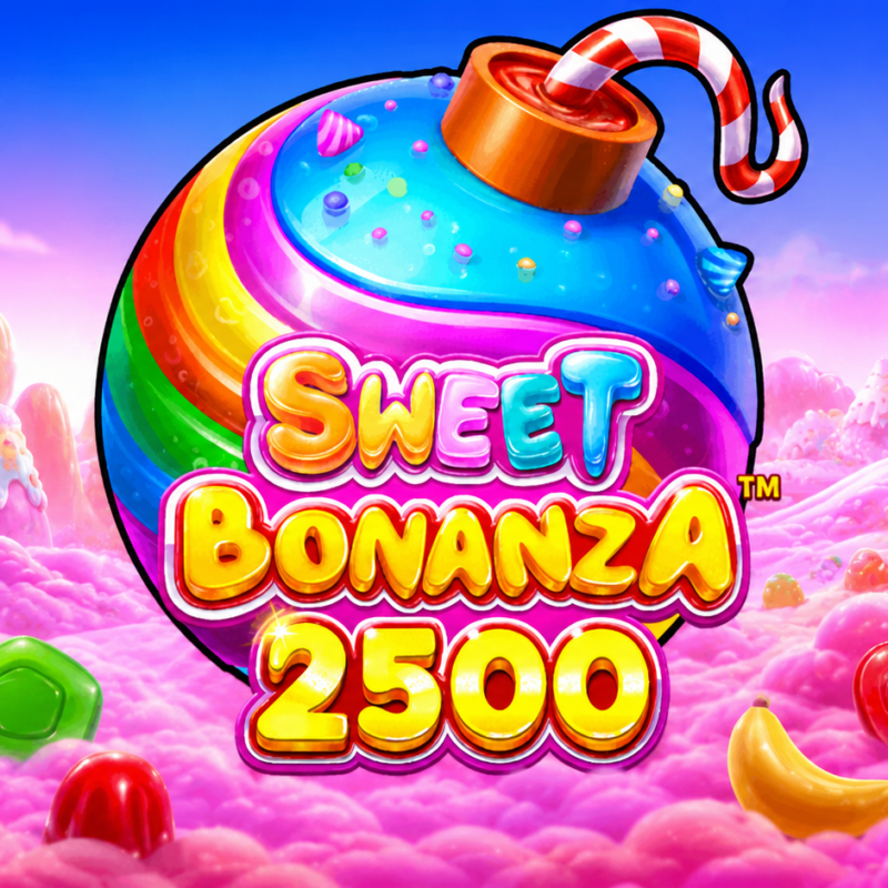 Slot Sweet Bonanza 2500 di Pragmatic Play con caramelle colorate, frutti, moltiplicatori fino a x2500 e ambientazione candy ricca di dolci e zucchero.