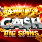 Slot Gold Cash Big Spins di Inspired Gaming con lingotti d'oro, banconote, monete e funzione Big Spins protagonista delle vincite bonus.