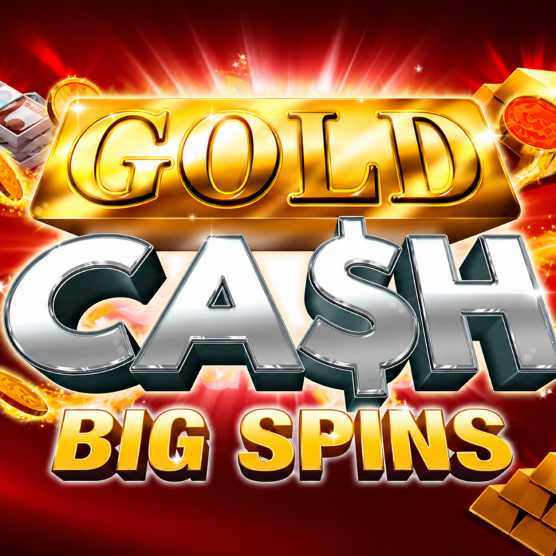 Slot Gold Cash Big Spins di Inspired Gaming con lingotti d'oro, banconote, monete e funzione Big Spins protagonista delle vincite bonus.