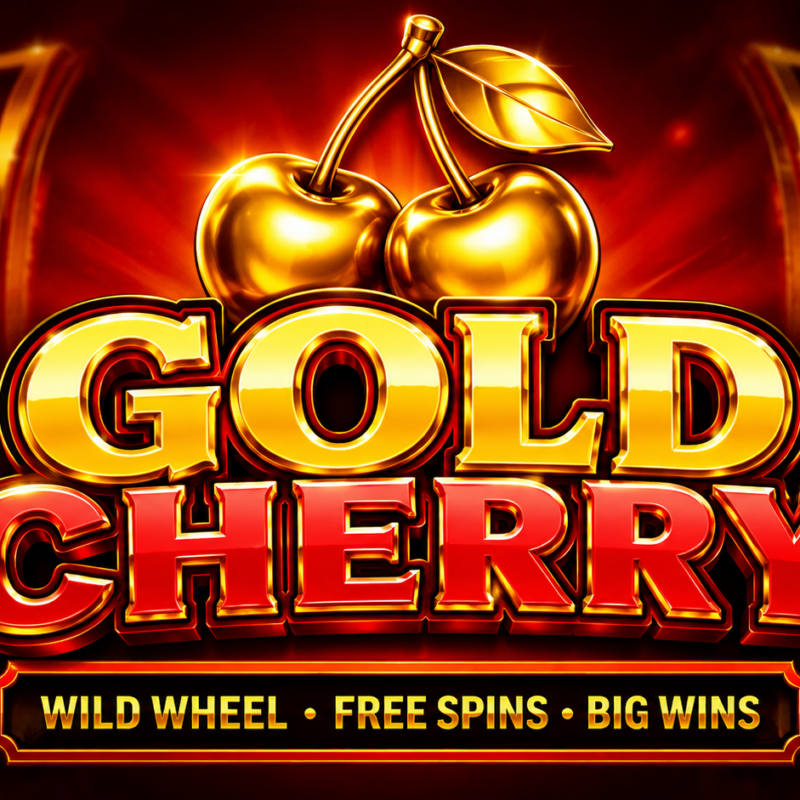 Slot Gold Cherry di Inspired Gaming con ciliegie dorate, simboli BAR, frutti classici, Wild Wheel, Free Spins e grandi vincite in stile fruit machine moderna.