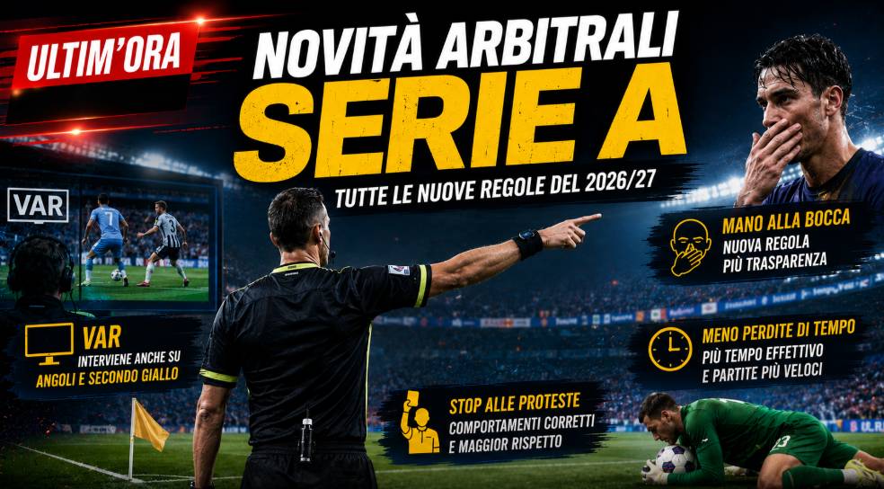 Novità arbitrali Serie A: tutte le regole del 2026/27