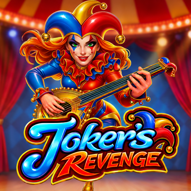 Slot Joker's Revenge di Pragmatic Play con giullare musicista, ambientazione circense e grafica colorata ispirata al mondo del circo, protagonista della funzione Free Spins.