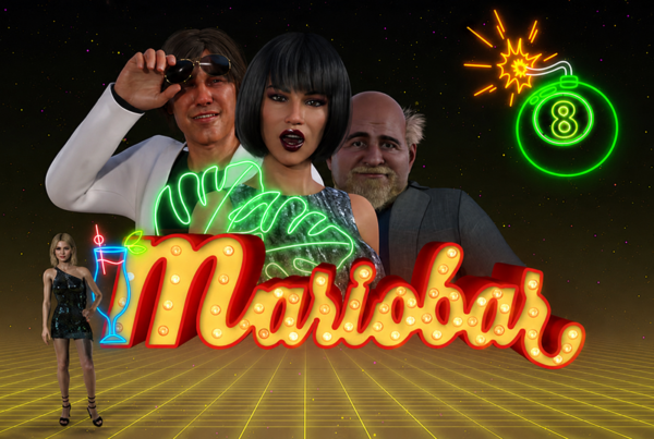 Slot MarioBar di Seven ABC con ambientazione ispirata a un vivace pub, insegne al neon, personaggi eccentrici e atmosfera retrò anni '80, arricchita da Free Spins ed Extra Wild.