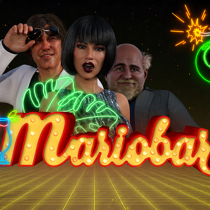 Slot MarioBar di Seven ABC con ambientazione ispirata a un vivace pub, insegne al neon, personaggi eccentrici e atmosfera retrò anni '80, arricchita da Free Spins ed Extra Wild.