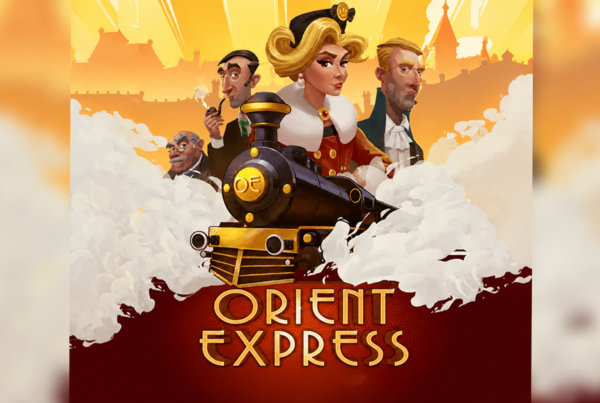 Slot Orient Express di Yggdrasil con locomotiva storica, eleganti passeggeri, atmosfera Art Déco e ambientazione ispirata al celebre treno di lusso tra Europa e Oriente.
